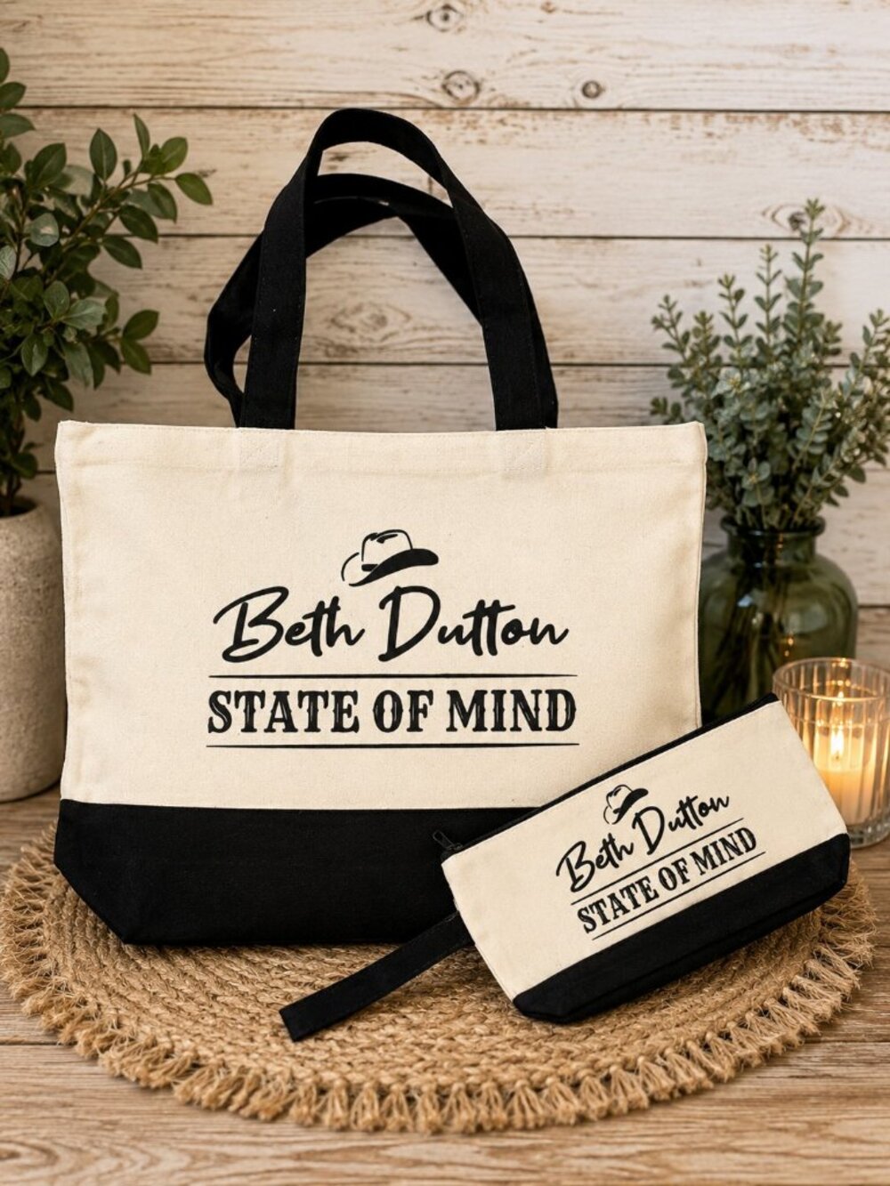 NWT Beach Trip Gift Set – Beaches & Besties Tote & Zipper Cosmetic Bag